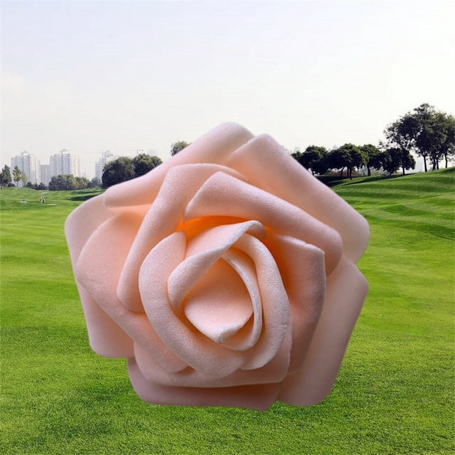 Pe Rose Head - Rosa falsa hecha a mano para novia, material para ramo, cadena de luces, accesorios, flores