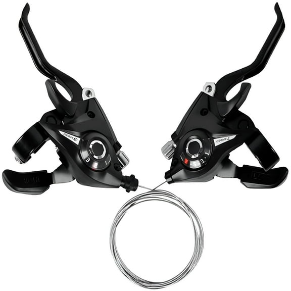 MELIVO Bike Shifter, 3 X 7 Bike Shifters, 7 Speed MTB Shift Lever With Brake Cable, Gear Indicator, Mountain Bike, Racing Bike