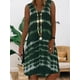 thumbnail image 1 of Novedad de verano tie-dye estampado cuello en V sin mangas vestido de longitud media MABOTO Verde 3XL, 1 of 3