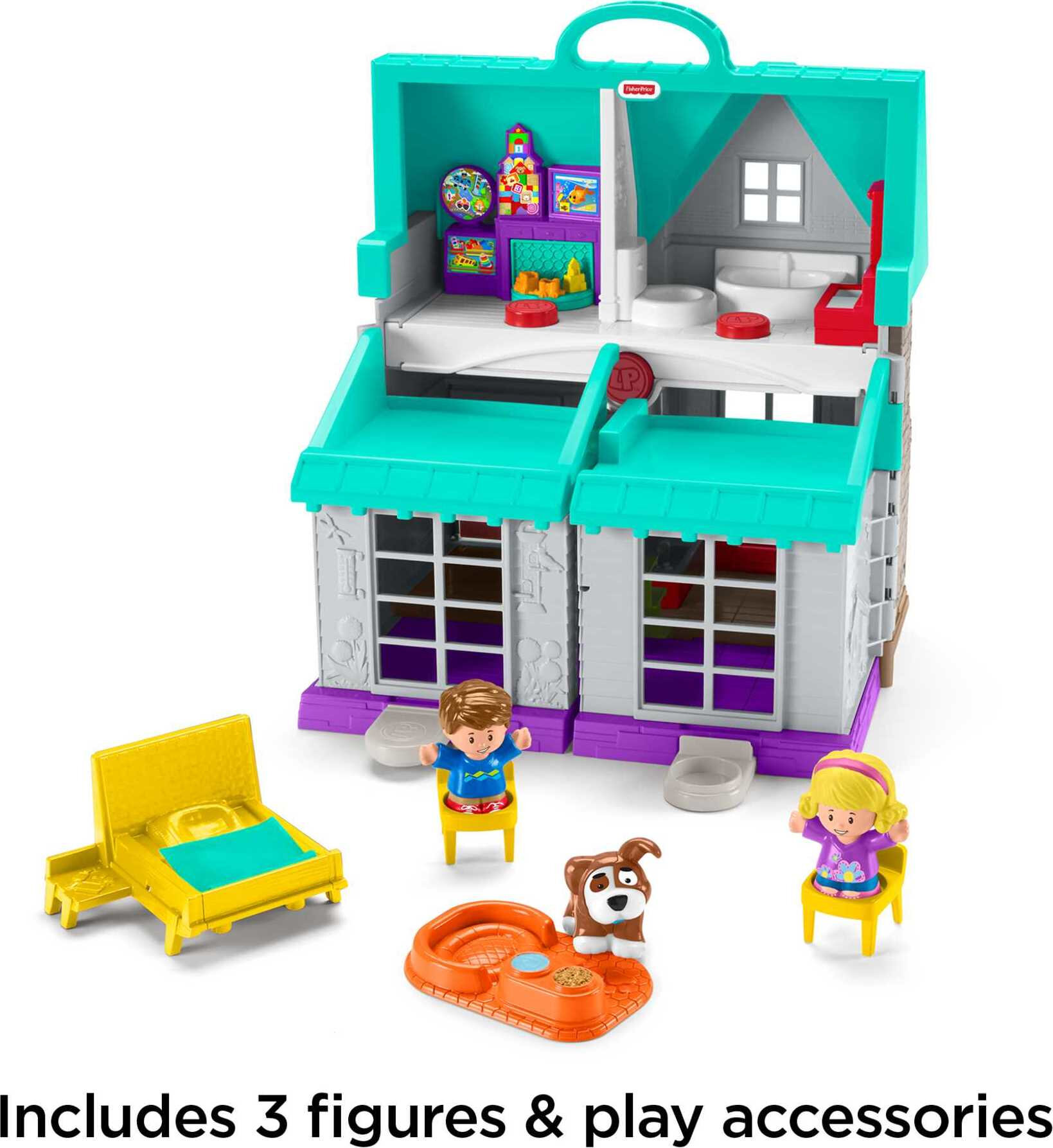 Fisher-Price Little People Big Helpers Interactive Home Playset with Emma and Jack, Blue - image 5 of 8