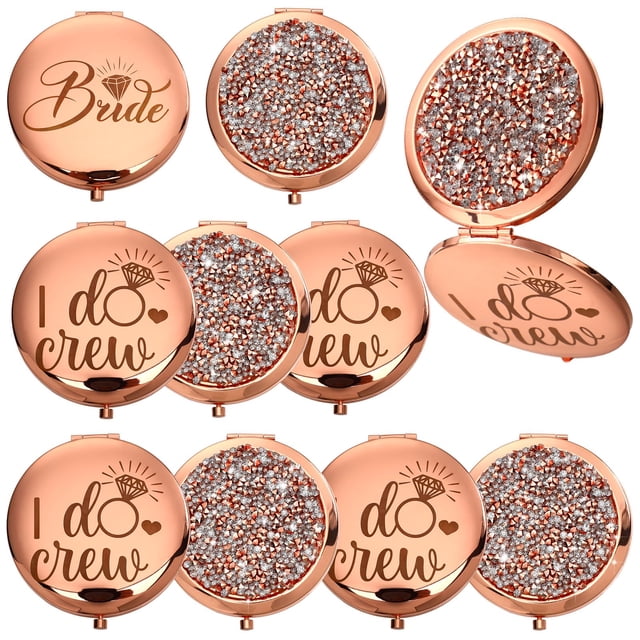 Set de regalo Compact Mirror Barydat para dama de honor, 10 piezas, oro rosa
