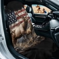 thumbnail image 2 of Xixirimido Vintage American Flag Elks Print Gym Car Seat Cover Towel – Sweatproof Protector for Post-Workout – Large Universal Front Seat Mat Non-Slip for Cars, Trucks, SUVs, 2 Pack, 2 of 8