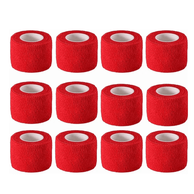 Venda Elástica Cohesiva Autoadherible De 5 M x 4.5 Cm, 12 Pzs Rojo