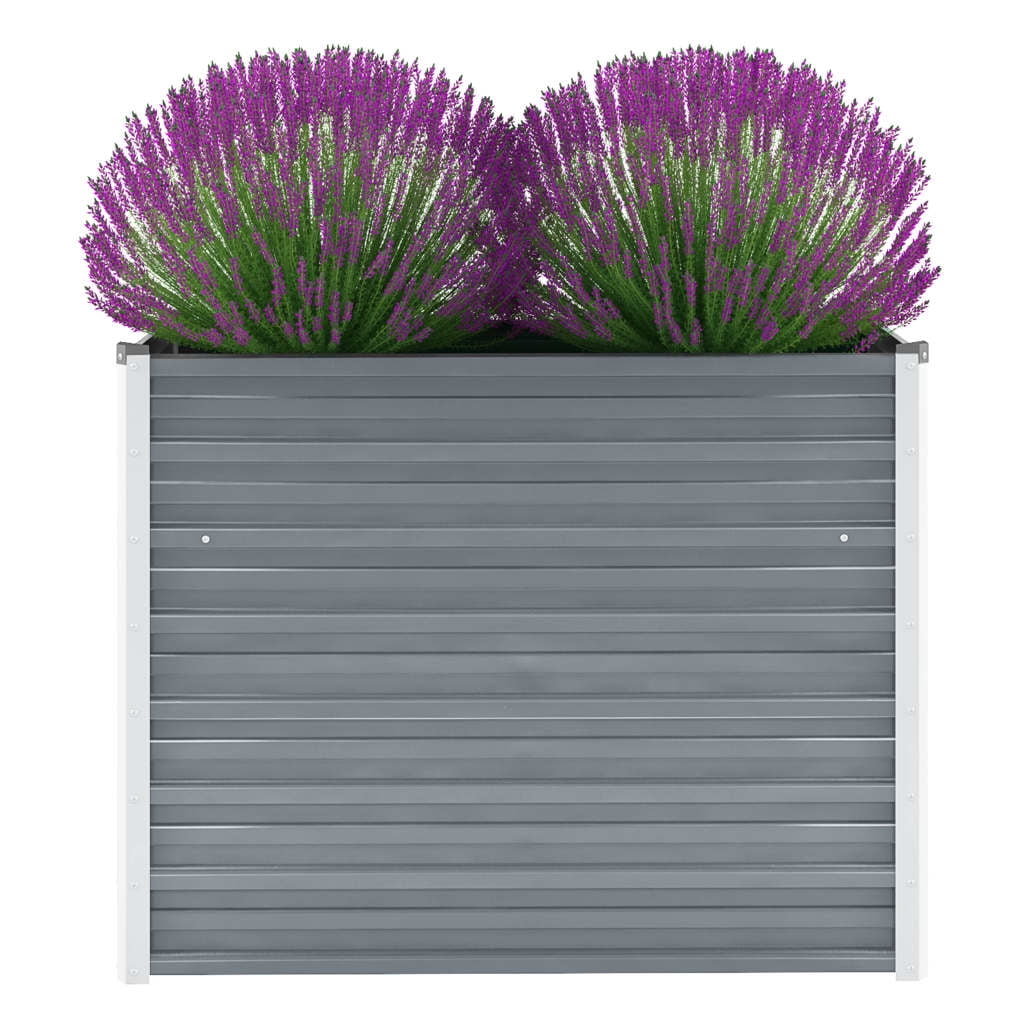 Raised Garden Bed, Outdoor Metal Above Ground Planter Box for Vegetables Flowers, Gray Raised Garden Bed, Outdoor Metal Above Ground Planter Box for Vegetables Flowers, Gray
