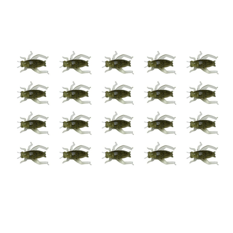 MWstore 20Pcs 2.5cm/0.6g Soft Lures Realistic Looking Reusable Compact High  Toughness Increase Fishing Rate Mini Flexible Insect Cricket 