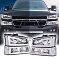 thumbnail image 3 of CROSSDESIGN Clear LED DRL Headlights Projector Headlamps Fit for 2003-2007 Chevy Silverado/Avalanche, 3 of 9
