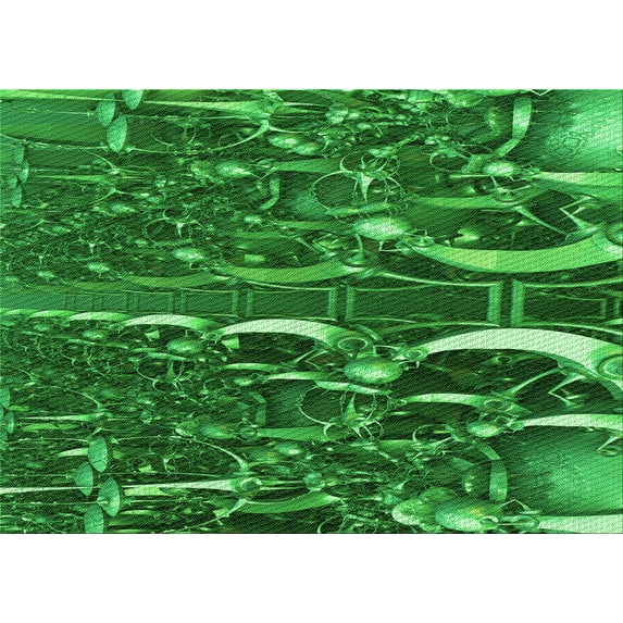 Ahgly Company Machine Washable Indoor Rectangle Transitional Deep Emerald Green Area Rugs, 3' x 5'