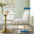 thumbnail image 4 of Side Dining Chair, Velvet, Metal Steel, White, Modern Contemporary Urban Design, Kitchen Room Cafe Bistro Restaurant Hospitality, 4 of 8