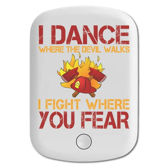 DistinctInk Magnetic Battery Pack, 5000 mAh Wireless Portable Charger with USB-C Cable, Compatible with MagSafe iPhone 14 / 13 / 12 Series - Firefighter - I Dance Where the Devil Walks