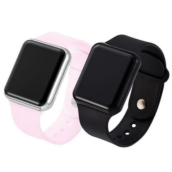 2pcs Digital Watches Couple Sports Watches Men's And Women's Electronic Clocks