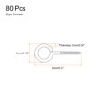 thumbnail image 2 of Uxcell 80Pack 304 Stainless Steel 8x4mm Small Eye Screws Mini Eye Pins, Silver, 2 of 6