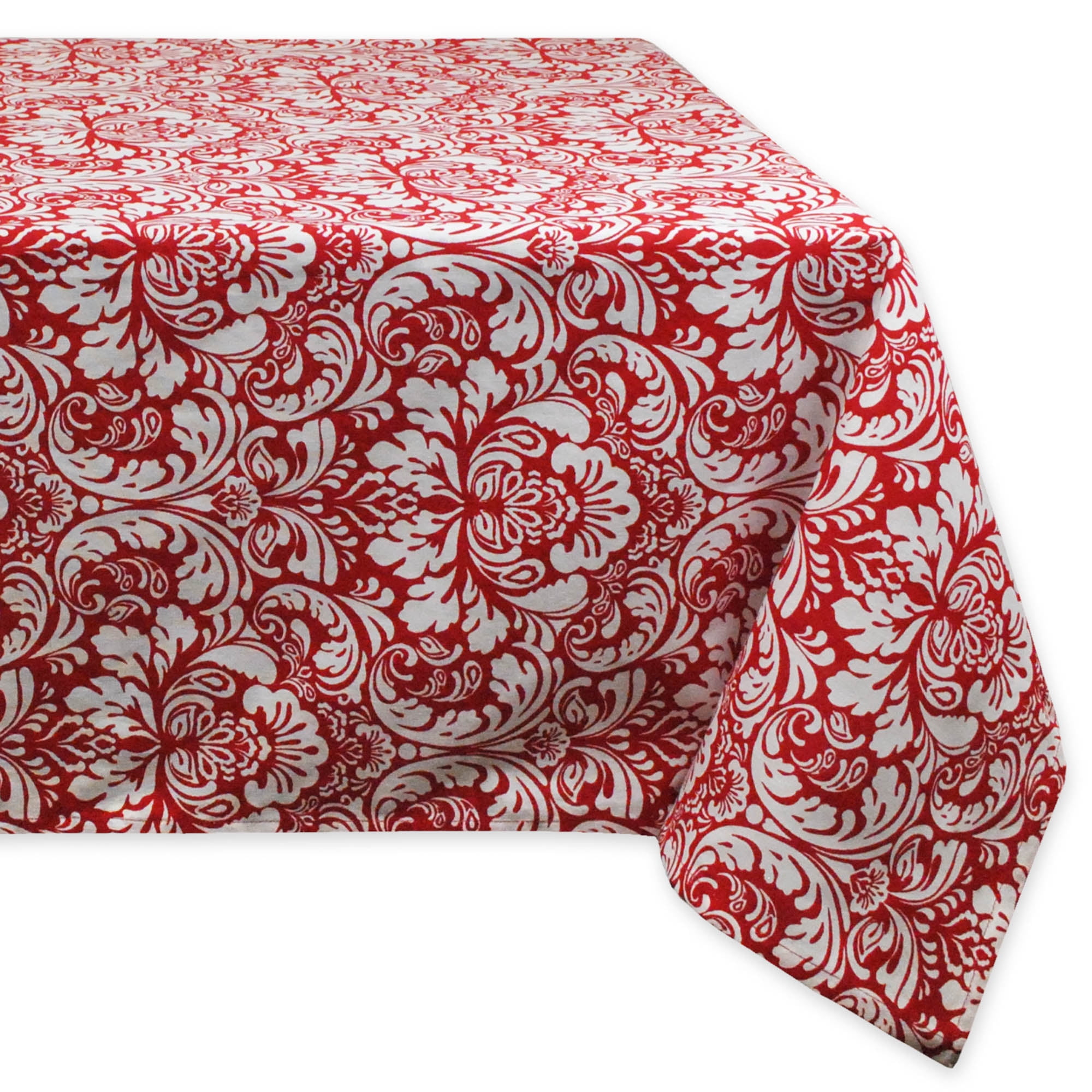 DII Damask Tango Red Tablecloth