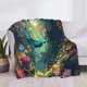 thumbnail image 3 of Balery Enchanted Forest Butterfly A Manta de Franela con Dibujo, Lujo Ultra Suave y Cálido, Antipelusa y Resistente a las Arrugas para Cama, Sofá, Camping -50"x40", 3 of 6