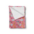 thumbnail image 2 of Fish Soft Flannel Fleece Blanket, Doodle Nursery Marine Theme with Pufferfish Clownfish Whale Dolphins Swimming on Pink, Cozy Plush for Indoor and Outdoor Use, 70" x 90", Multicolor, by Ambesonne, 2 of 6