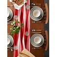thumbnail image 3 of Table Runner 72 Inches Long for Kitchen Dining, Red Striped Dresser Scarf Farmhouse, Dining Table Decorations for Wedding/Parties, Modern Gradient Geometric Ripple Stripes 13 x 72 In, 3 of 9