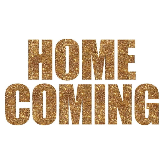 Homecoming Gold Glitter Cutouts - Party Decor - 10 Pieces