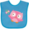 thumbnail image 3 of Inktastic Pink Owl and Butterfly Girls Baby Bib, 3 of 4