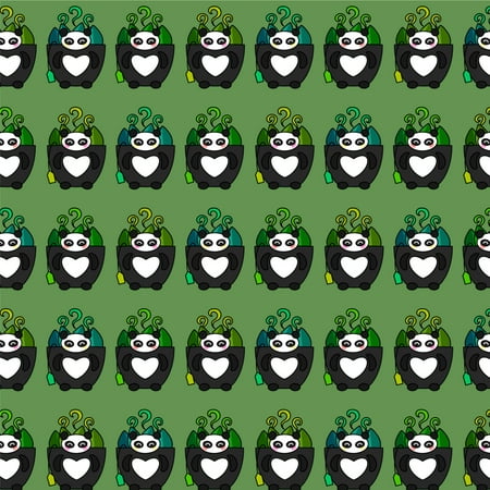 Green Tea in Giant Panda Bear Mug Premium Roll Gift Wrap Wrapping Paper