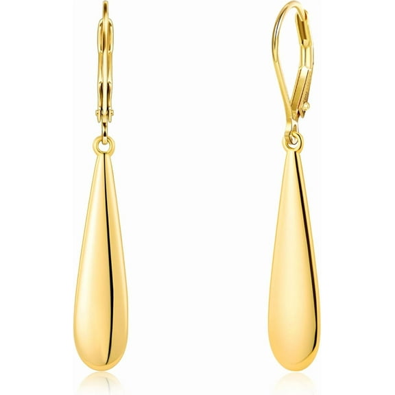 925 Sterling Silver Long Teardrop Dangle Earrings for Women Hypoallergenic Drop Leverback Earrings Trendy Silver Long Teardrop Dangle Earings for Jewelry Gifts