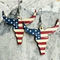 thumbnail image 2 of BNNG Earrings American Independence Day Fourth Of July Festival Jewelry Western Cowboy Boots Cowheads Earrings, 2 of 9