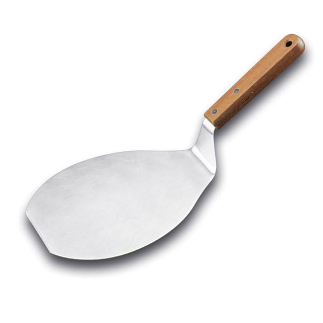 facefd Multi-functional Round Wooden Handle Cake Pizza Stainless Steel Pizza Home Kitchen Baking Tool