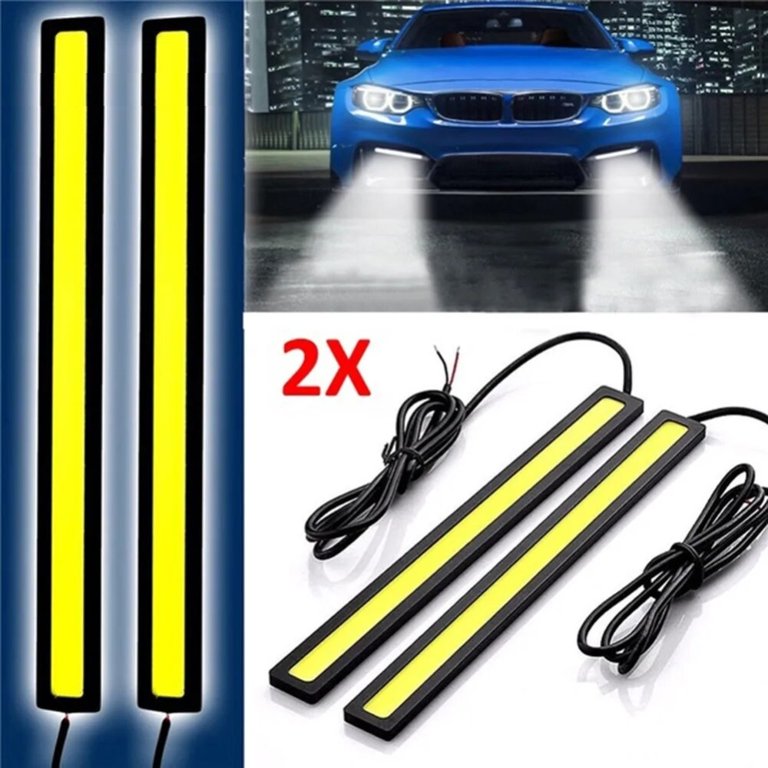 2x White 12v 6 Led DRL Slim DRL Spot Lights Lamps