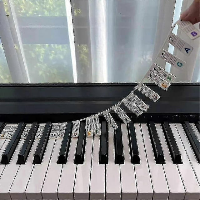 Beginner Piano Keyboard Stickers - 88 Key Reusable Note Labels for Learning & Practice