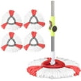 thumbnail image 1 of Pack of 4 Replacement Mop Heads 2 in 1 Mop Replacement Head Mop Heads Replacement Spin Mop Heads Refill Microfibre Spin Mop 360 Rotating Floor Mop Head for Vileda O-Cedar EasyWring & Clean, 1 of 9
