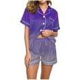 thumbnail image 2 of IROINNID Womens Two Piece Pajama Set Silk Sleepwear Short Sleeve Tops+ Shorts summer Homewear Clothes, 2 of 5