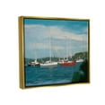 thumbnail image 5 of Stupell Industries Sailboat Fleet Afloat Ocean Water Distant Hills Painting Metallic Gold Floating Framed Canvas Print Wall Art, Design by Stephen Calcasola, 5 of 5