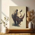 thumbnail image 6 of Rhinoceros Canvas Print, African Wildlife Wall Art, Decor for Living Room, Bedroom, Office, Hotel, Entryway, Lodge, 6 of 8