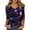 Dark Purple #21, variant on Dresfit Mardi Gras Shirts Women 3/4 Sleeve V Neck Holiday Blouse 2026 Slim Fit Graphic Party Tunic Top Plus Size Parade T-Shirt Gold L