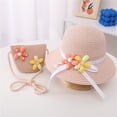 thumbnail image 5 of LNMQLPDBS Straw Sun Hat & Shoulder Bag Sets for Kids Summer Straw Hat for Girls Large Brim Beach Hat with Pretty Flower Baby Outdoor Sun Protection Hat Trendy Sunshade Cap for Tourism, 5 of 7