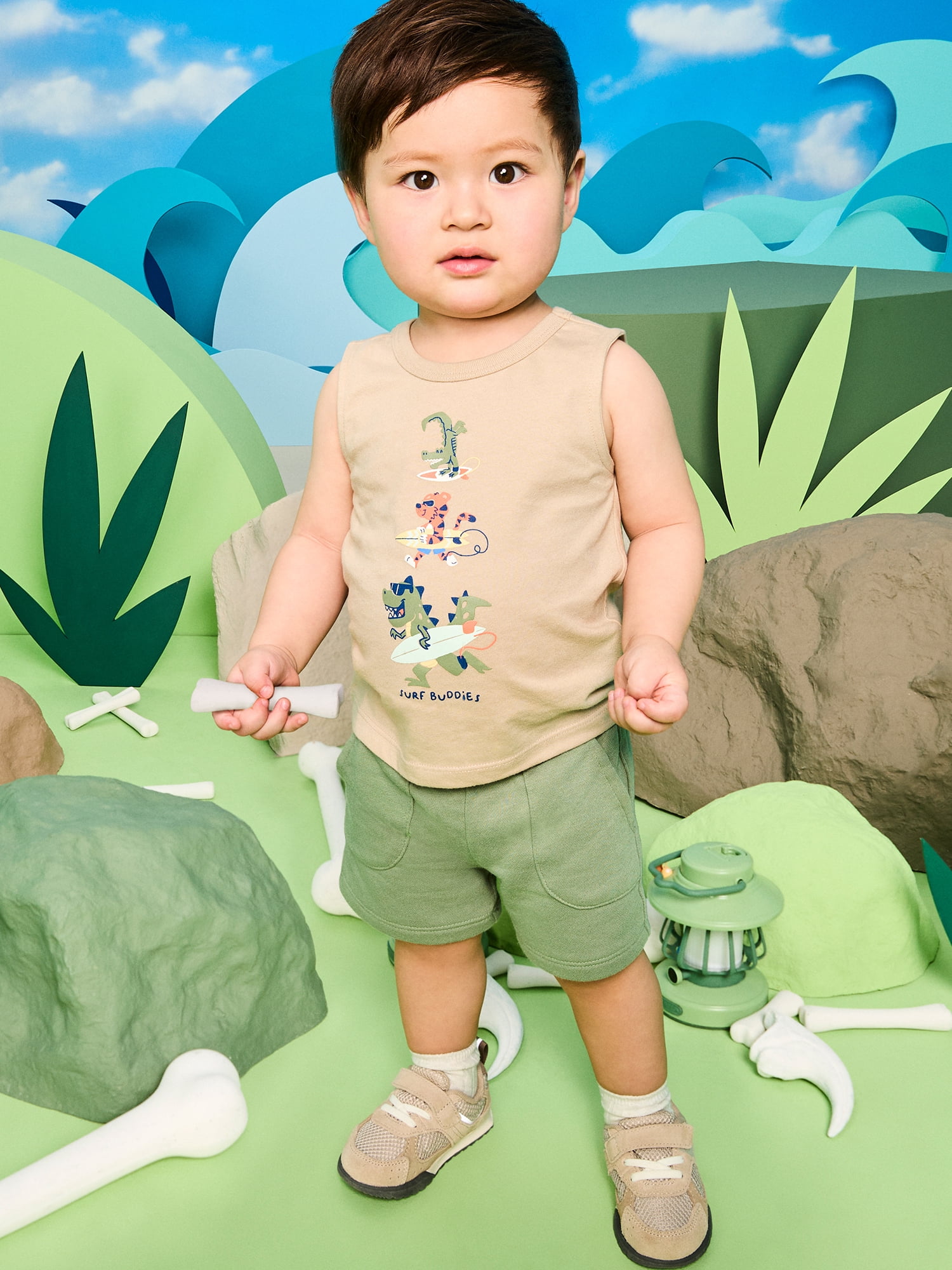 Garanimals Newborn, Baby & Toddler Boy Cotton Graphic Tank Tops, 4-Pack, Sizes 0-6T