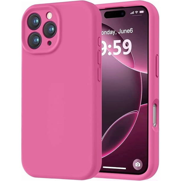 Funda de Silicona Premium, Forro de Microfibra Suave, para iPhone 16 Pro de 6.3 Pulgadas, pitaya