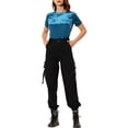 thumbnail image 2 of INSPIRE CHIC Chemise de Fête en Velours pour Femmes Col Rond Manches Courtes T-Shirt Décontracté TP Bleu, 2 of 7
