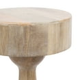 thumbnail image 6 of Kate and Laurel Solbrett Transitional Sophisticated Round Drink Table, 10 x 10 x 22, Natural Wood, Sculptural Bedroom Nightstand with Unique Pedestal Table Design for Use as Indoor Plant Stand, 6 of 8