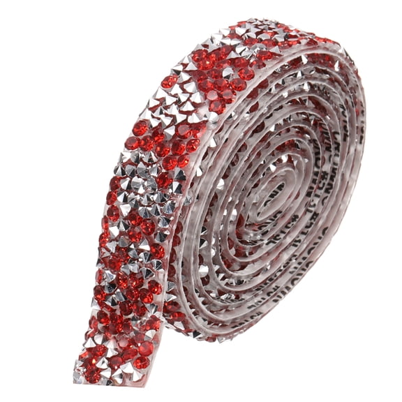 Crystal Rhinestone Ribbon Roll, 1 Yard x 1 Inch Self-Adhesive Rhinestone Strips Silver Grey