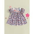 thumbnail image 4 of BemeyourBBs Kids Girl’s Dress, Short Sleeve Bow Embroidery Letters Summer Dress, 4 of 9