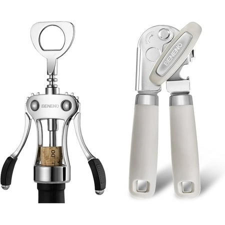 

HYKE Premium Wing Corkscrew Wine Opener Can Opener Manual with Multifunctional Bottle Openers
