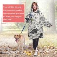 thumbnail image 4 of Wearable Oversized Blanket,Dinosaurs Jurassic Text Pattern Wearable Blanket Hoodie for Adults,Cozy Hooded Blankets with Super Pockets,Super Warm Fuzzy Pullover for Women & Men, 4 of 6