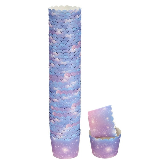 50Pcs Paper Baking Cups Small Bulk Cupcake Muffins Liners Cases Wrappers Gradient Pink Purple