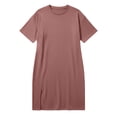 thumbnail image 7 of Admvng Womens Plus Size Dress Solid Round Neck Short Sleeve Casual Comfy Dresses, 7 of 7