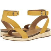 Lucky Brand Garston Golden Rod Yellow Suede Espadrille Wedge Flat Sandal (6.5, GOLDEN ROD)