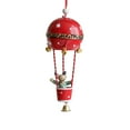 thumbnail image 2 of Christmas Tree Hot Air Balloon Ornament with Santa Claus Snowman Elk 6.5inch Retro Iron Jingle Bells Shaped Hot Air Balloon Parachute Pendant for Christmas Trees Hanging Decoration, Red, 2 of 5