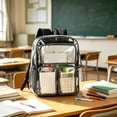 thumbnail image 2 of Heavy Duty Clear Backpack, Large Clear Bookbag Transparent See Through Backpack for School Sport College Gray, 2 of 6
