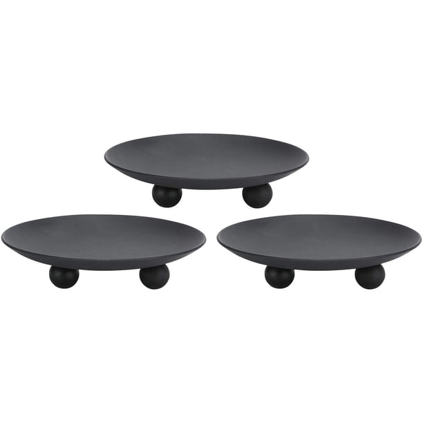 Xiao Hua Candelabro decorativo de hierro negro (juego de 3) para velas LED y de cera (negro)