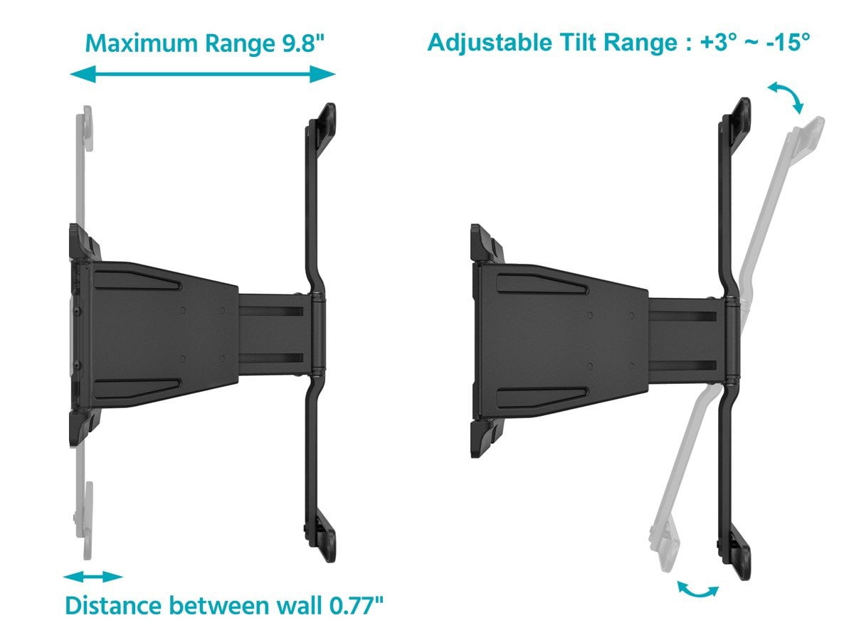 Monoprice Ultra-Slim Full-Motion Articulating TV Wall Mount Bracket For TVs 23in to 42in | Max Weight 66lbs, VESA Pattern