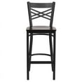 thumbnail image 6 of Flash Furniture HERCULES Series Black ''X'' Back Metal Restaurant Barstool - Walnut Wood Seat, 6 of 7