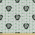 thumbnail image 2 of Floral Upholstery Fabric by the Yard, Rhythmic Grid Motifs Style Background with Symmetrical Dots Roses, Decorative Fabric for DIY and Home Accents, Grey Charcoal Grey by Ambesonne, 2 of 5